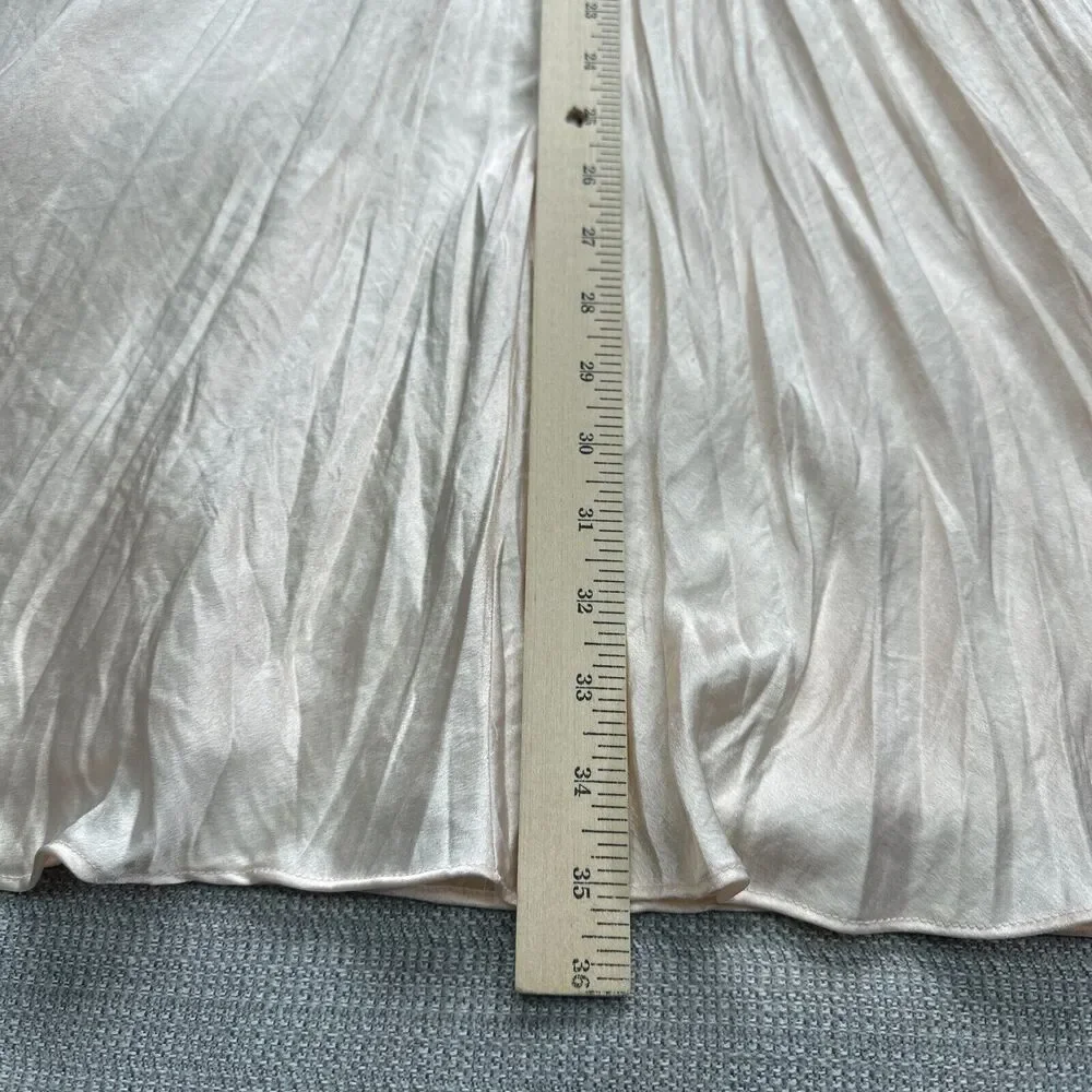 Charlotte Russe Babydoll Dress Large Champagne Satin Beaded Dainty Feminine Y2K*